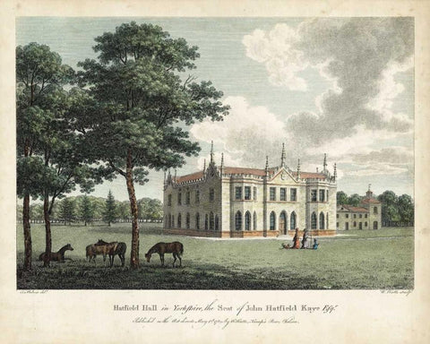 Watts Views III Black Ornate Wood Framed Art Print with Double Matting by Watts, W.