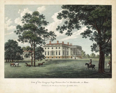 Watts Views IV Black Ornate Wood Framed Art Print with Double Matting by Watts, W.