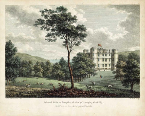 Watts Views V White Modern Wood Framed Art Print with Double Matting by Watts, W.