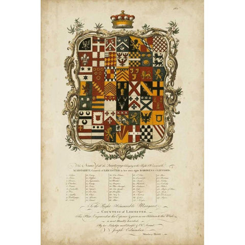 Edmondson Heraldry I Gold Ornate Wood Framed Art Print with Double Matting by Edmondson