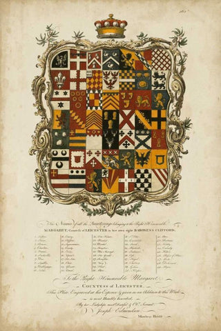 Edmondson Heraldry I Black Ornate Wood Framed Art Print with Double Matting by Edmondson