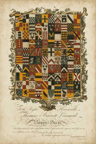 Edmondson Heraldry IV Black Ornate Wood Framed Art Print with Double Matting by Edmondson