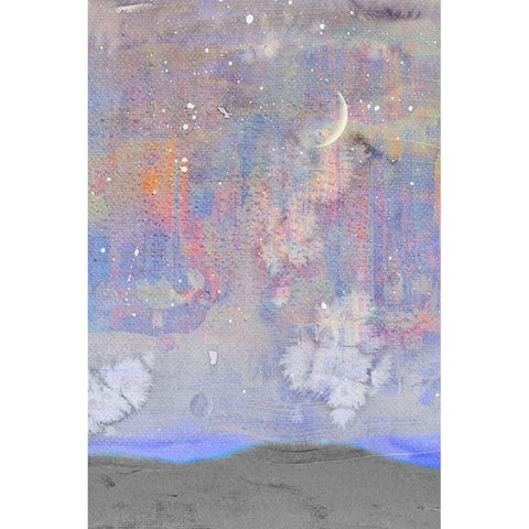 Silvery Moon II White Modern Wood Framed Art Print by Ludwig, Alicia