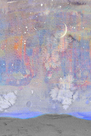 Silvery Moon II Black Ornate Wood Framed Art Print with Double Matting by Ludwig, Alicia