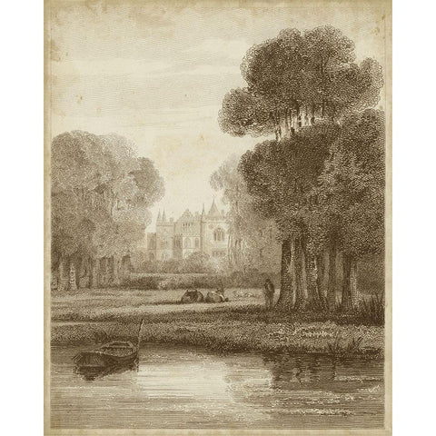 Strawberry Hill Gold Ornate Wood Framed Art Print with Double Matting by Cooke, W.