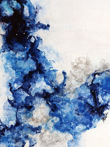 Glacier Blue I Black Ornate Wood Framed Art Print with Double Matting by Douglass, Farrell