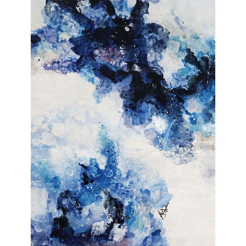 Glacier Blue III Black Modern Wood Framed Art Print with Double Matting by Douglass, Farrell