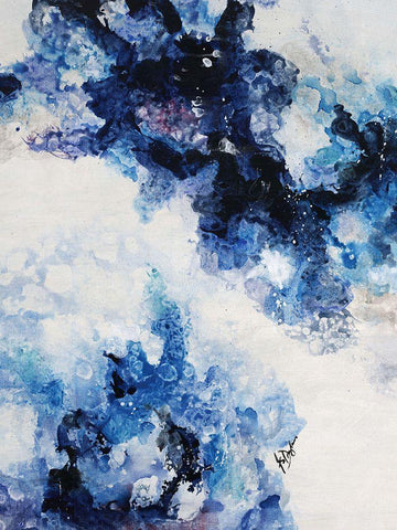 Glacier Blue III Black Ornate Wood Framed Art Print with Double Matting by Douglass, Farrell