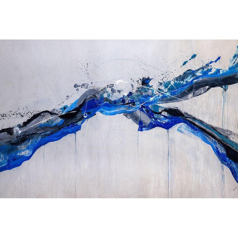 Splish Splash Black Modern Wood Framed Art Print with Double Matting by Taylor, Kari