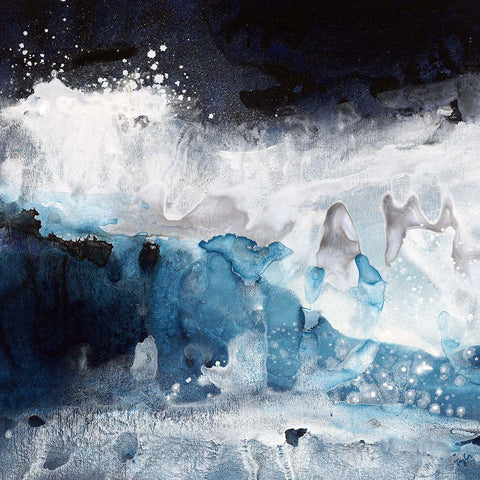 Crashing Waves II White Modern Wood Framed Art Print by Taylor, Kari