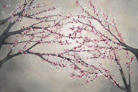 Branches in the Breeze White Modern Wood Framed Art Print with Double Matting by Taylor, Kari