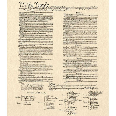 Constitution Document White Modern Wood Framed Art Print by Continental Congress