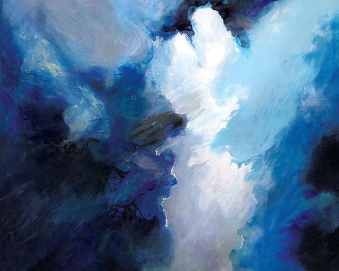 Gathering Storm Clouds White Modern Wood Framed Art Print with Double Matting by Circle Art Group