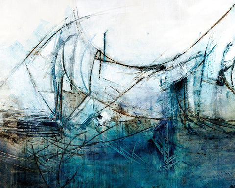 Enduring White Modern Wood Framed Art Print with Double Matting by Taylor, Kari