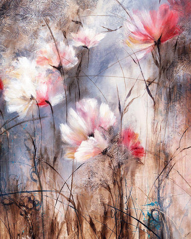 Stems in the Wind Black Ornate Wood Framed Art Print with Double Matting by Drotar, Rikki