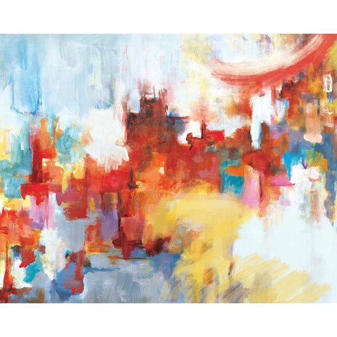 City Night II White Modern Wood Framed Art Print by Circle Art Group