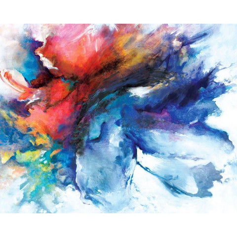 Color Burst Black Modern Wood Framed Art Print by Circle Art Group