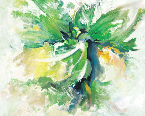 Spring Dance White Modern Wood Framed Art Print with Double Matting by Circle Art Group