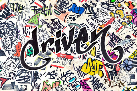 Driven - Urban Inspiration Black Modern Wood Framed Art Print by Circle Art Group