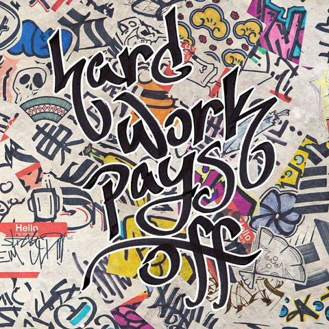 Hard Work Pays Off - Urban Inspiration Black Ornate Wood Framed Art Print with Double Matting by Circle Art Group