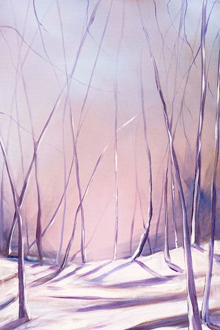 Lilac Snowfall Black Modern Wood Framed Art Print by Circle Art Group