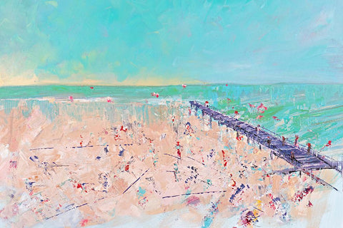 Spring Break II White Modern Wood Framed Art Print with Double Matting by Circle Art Group