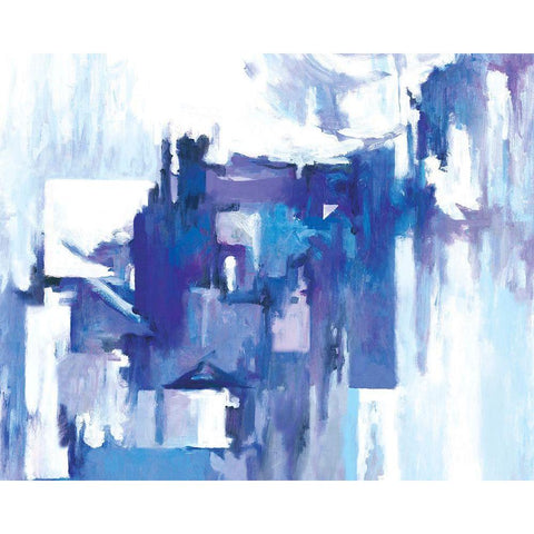 City Walk White Modern Wood Framed Art Print by Circle Art Group