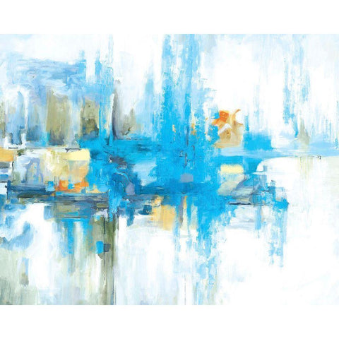 Metro Blue Black Modern Wood Framed Art Print by Circle Art Group