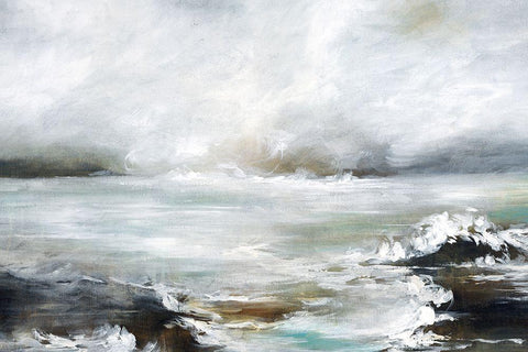 Coastal View III White Modern Wood Framed Art Print with Double Matting by Drotar, Rikki