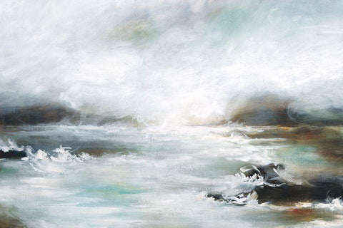 Coastal View IV White Modern Wood Framed Art Print with Double Matting by Drotar, Rikki