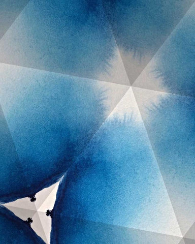 Indigo Daydream I White Modern Wood Framed Art Print with Double Matting by Stramel, Renee W.