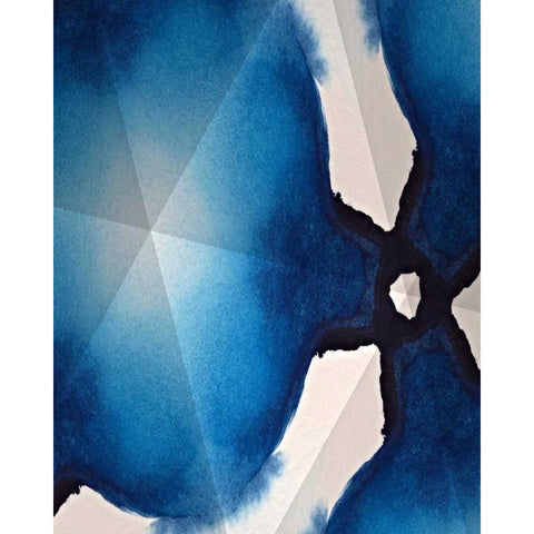 Indigo Daydream II Black Modern Wood Framed Art Print with Double Matting by Stramel, Renee W.