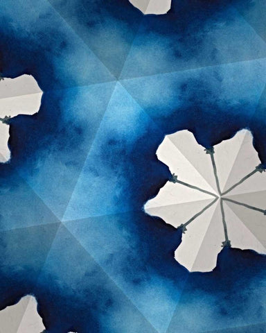 Indigo Daydream IV Black Ornate Wood Framed Art Print with Double Matting by Stramel, Renee W.