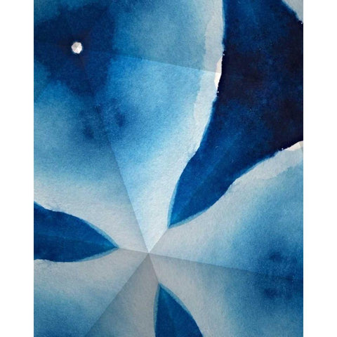 Indigo Daydream V White Modern Wood Framed Art Print by Stramel, Renee W.
