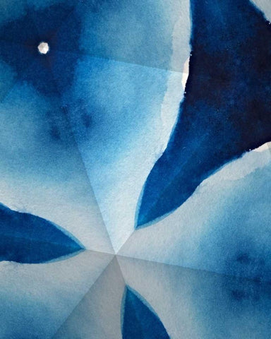 Indigo Daydream V White Modern Wood Framed Art Print with Double Matting by Stramel, Renee W.