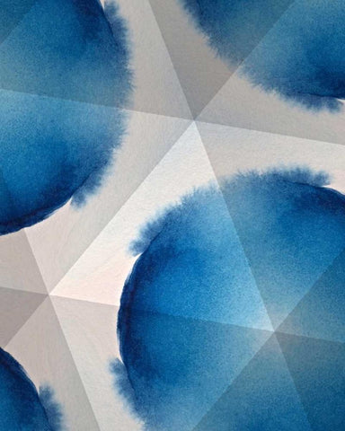 Indigo Daydream VI White Modern Wood Framed Art Print with Double Matting by Stramel, Renee W.