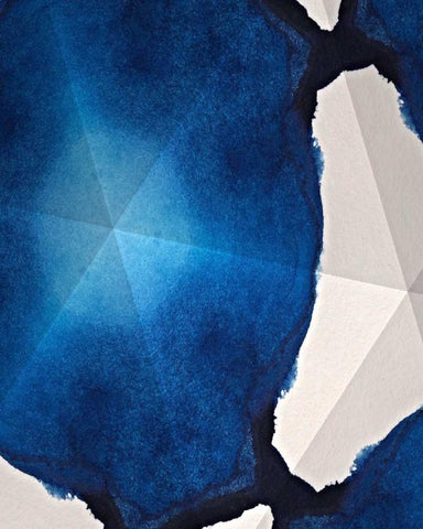 Indigo Daydream IX White Modern Wood Framed Art Print with Double Matting by Stramel, Renee W.