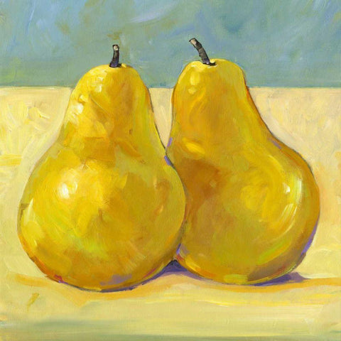 A Pair of Pears White Modern Wood Framed Art Print by OToole, Tim