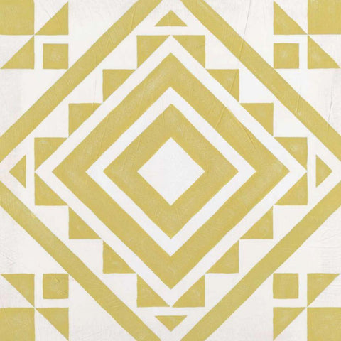 Modern Quilt I Gold Ornate Wood Framed Art Print with Double Matting by Vess, June Erica