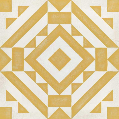 Modern Quilt III White Modern Wood Framed Art Print by Vess, June Erica