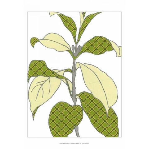 Modern Foliage I White Modern Wood Framed Art Print by Vess, June Erica