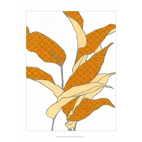 Modern Foliage II White Modern Wood Framed Art Print by Vess, June Erica