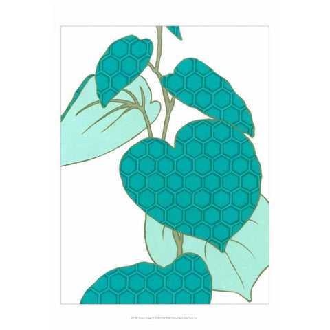 Modern Foliage IV Black Modern Wood Framed Art Print with Double Matting by Vess, June Erica