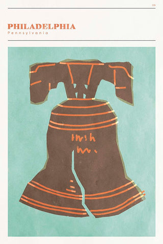 Mid Century City - Philadelphia Black Modern Wood Framed Art Print by Circle Art Group