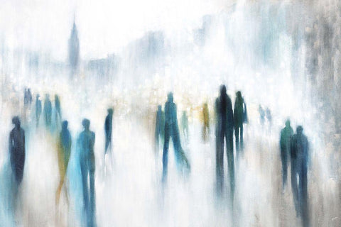 Vanishing City White Modern Wood Framed Art Print with Double Matting by Drotar, Rikki