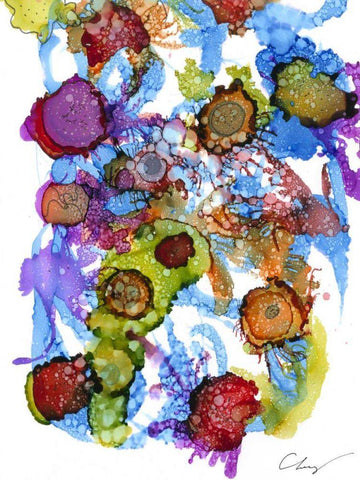 Coastal Spectrum I Black Ornate Wood Framed Art Print with Double Matting by Baynes, Cheryl