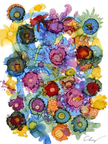 Coastal Spectrum II White Modern Wood Framed Art Print with Double Matting by Baynes, Cheryl