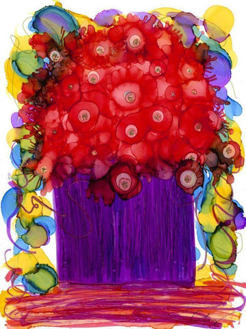 Venetian Reds I White Modern Wood Framed Art Print with Double Matting by Baynes, Cheryl