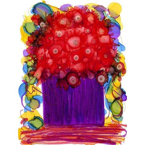 Venetian Reds I Gold Ornate Wood Framed Art Print with Double Matting by Baynes, Cheryl