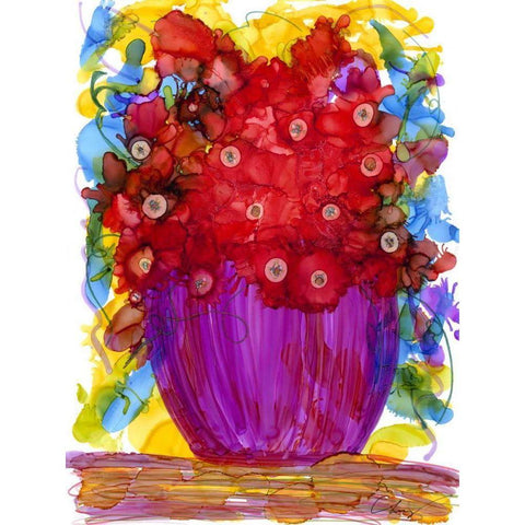 Venetian Reds II Black Modern Wood Framed Art Print with Double Matting by Baynes, Cheryl